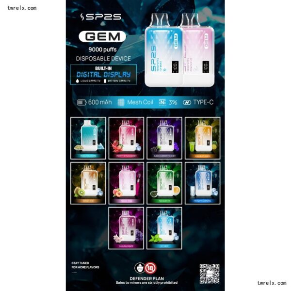 17344213370278 全新上市 SP2S 9000 PUFFS 思博睿一次性拋棄式電子煙