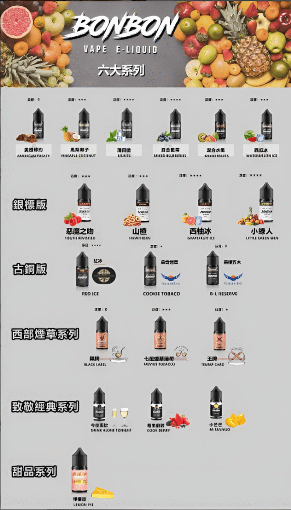 微信截图_20240803145855 【小煙油】BONBON煙油 邦邦菸油 30ml/30mg 美國進口 台灣電子煙批發 711到付