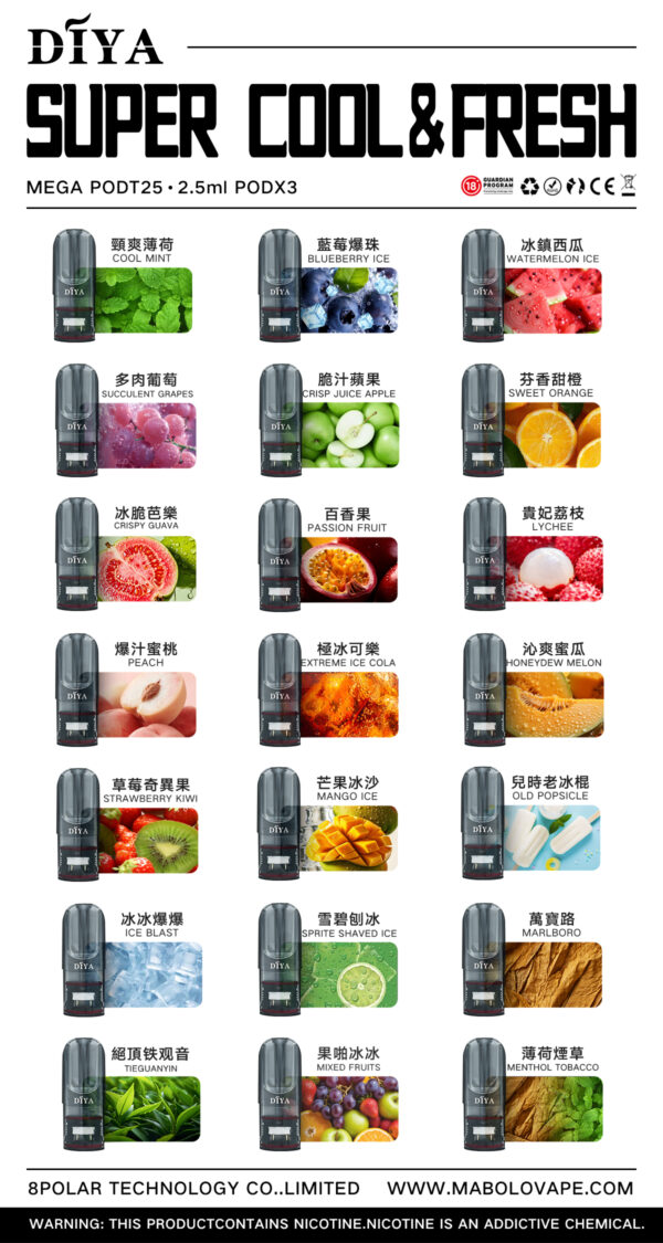 集合圖 Diya煙彈 叮哑雾化弹 馬來西亞版 通用悅刻RELX主機一代