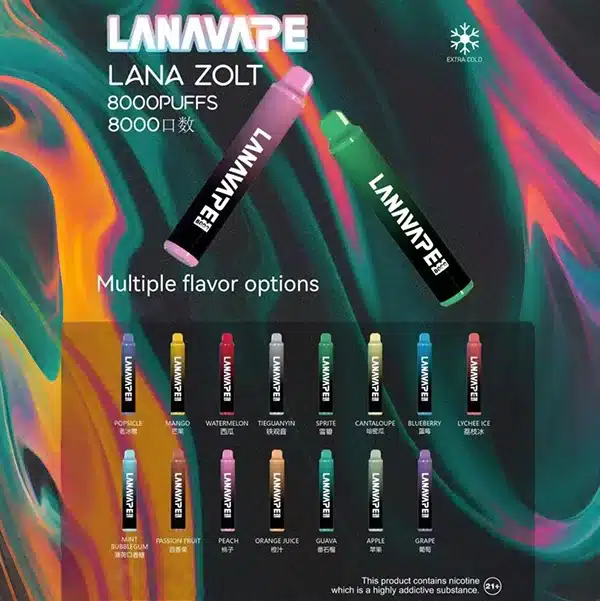 20250605074644-68414b647f74c.webp 【18種口味】LANA ZOLT 一次性電子煙 8000大容量附挂繩 可充電