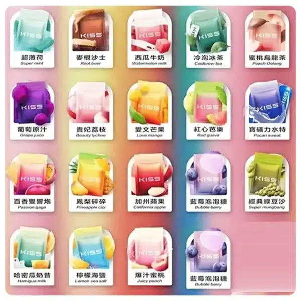 20250605091529-6841603113c11.webp 【23種口味選擇】Kiss煙彈 1.9ml*3Pods 一代通用 台灣現貨